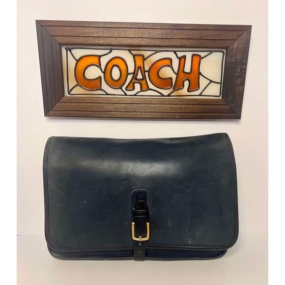 Coach Navy Bonnie Cashin Era Leather Buckled Clutch High, NYC Made - Picture 8 of 16